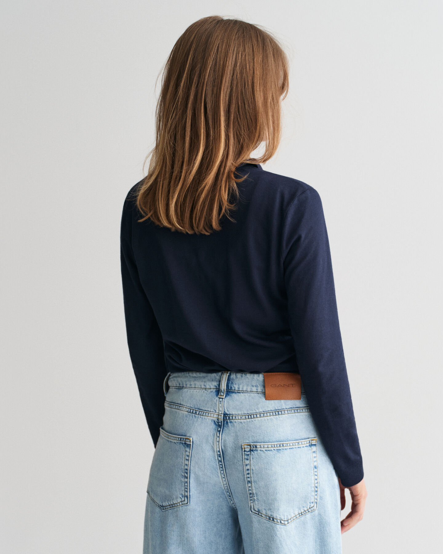 Nahtloses Langarm-Poloshirt