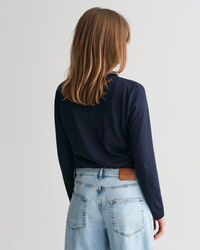 Nahtloses Langarm-Poloshirt