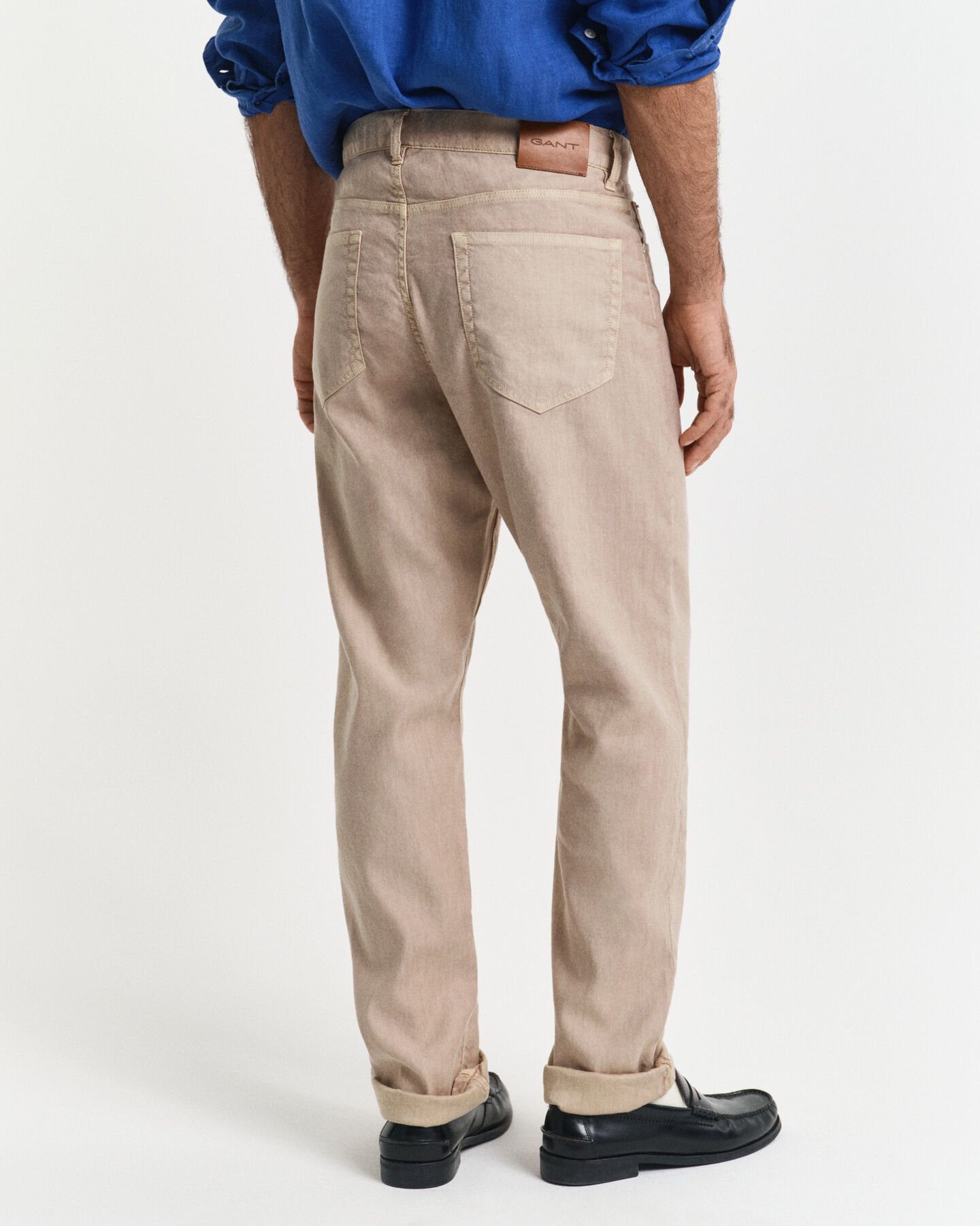 Regular Fit Jeans aus Baumwolle und Leinen