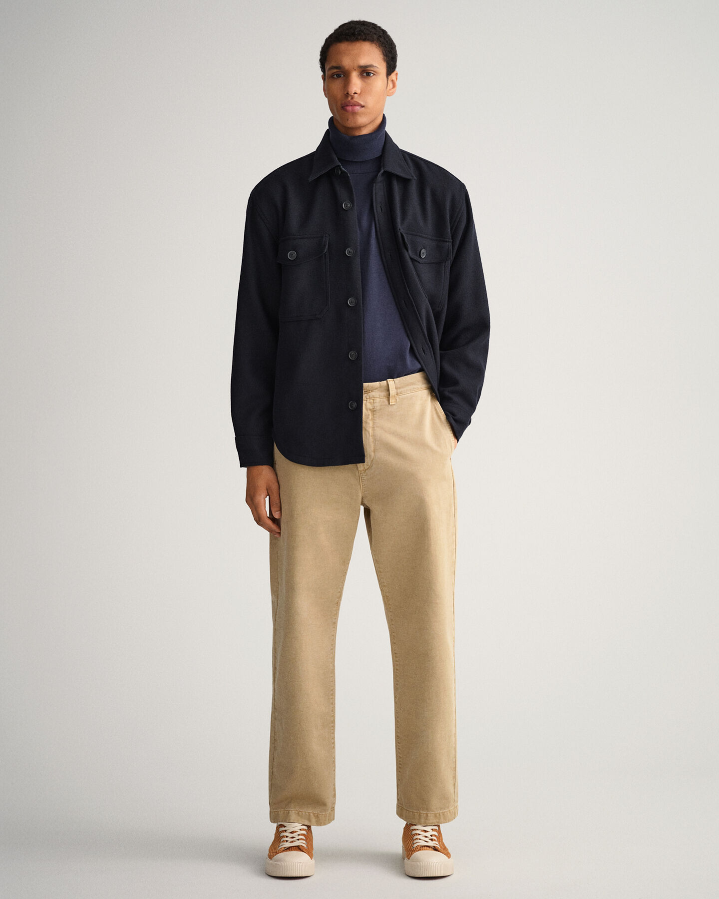 Rollkragenpullover aus Baumwoll-Kaschmir-Mischung