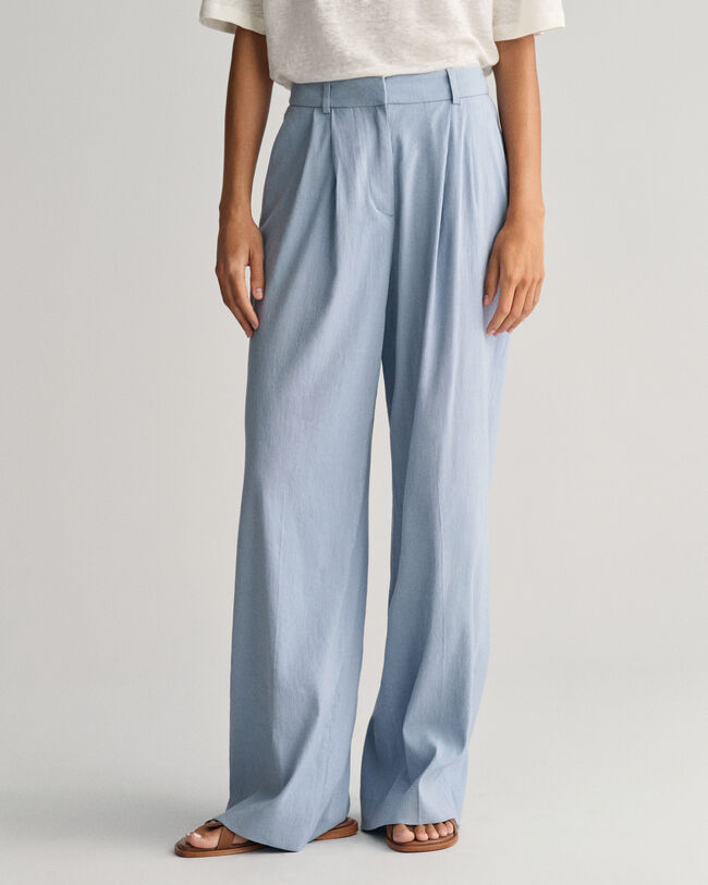 Formelle Relaxed Fit Stretch Leinen Hose