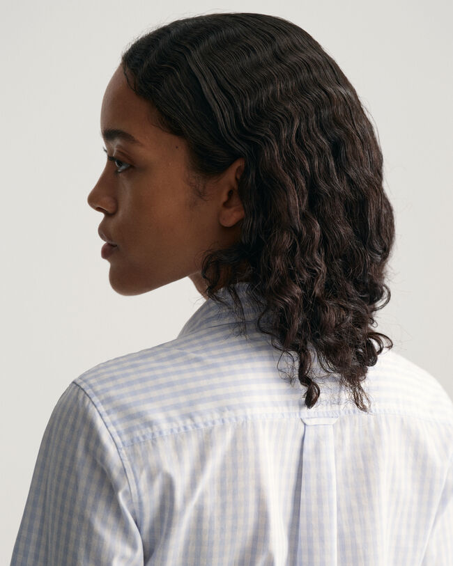 Regular Fit Popeline Bluse mit Vichy-Karo