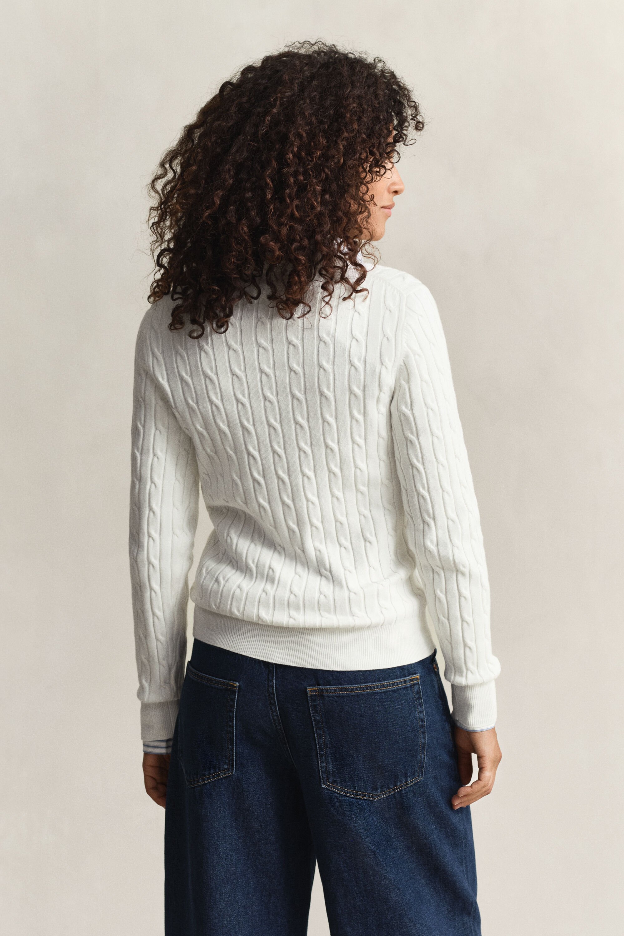 Cable Knit V-Neck Sweater