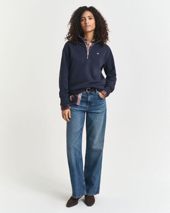 Shield Sweatshirt mit Reißverschlusskragen