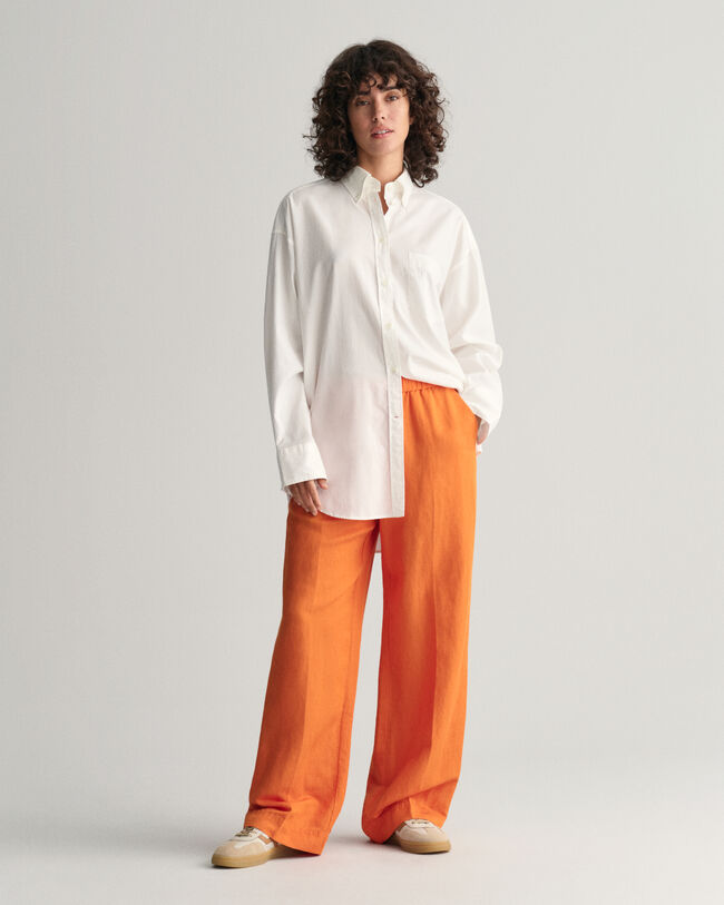 Relaxed Fit Leinenmix Pull-On Hose