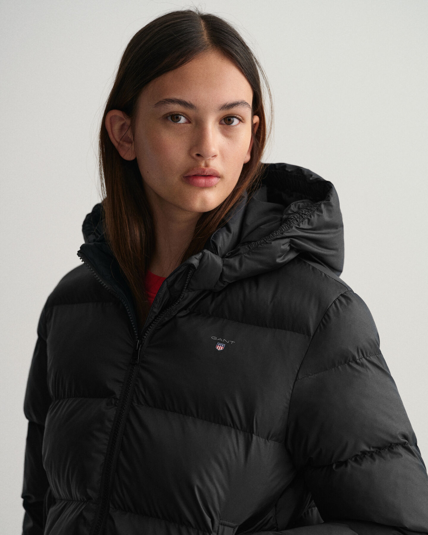 Teen Girls Glänzende Steppjacke