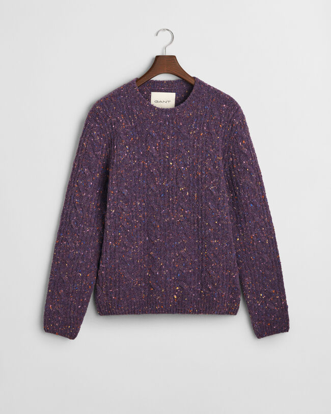 Bouclé Zopfstrick Pullover