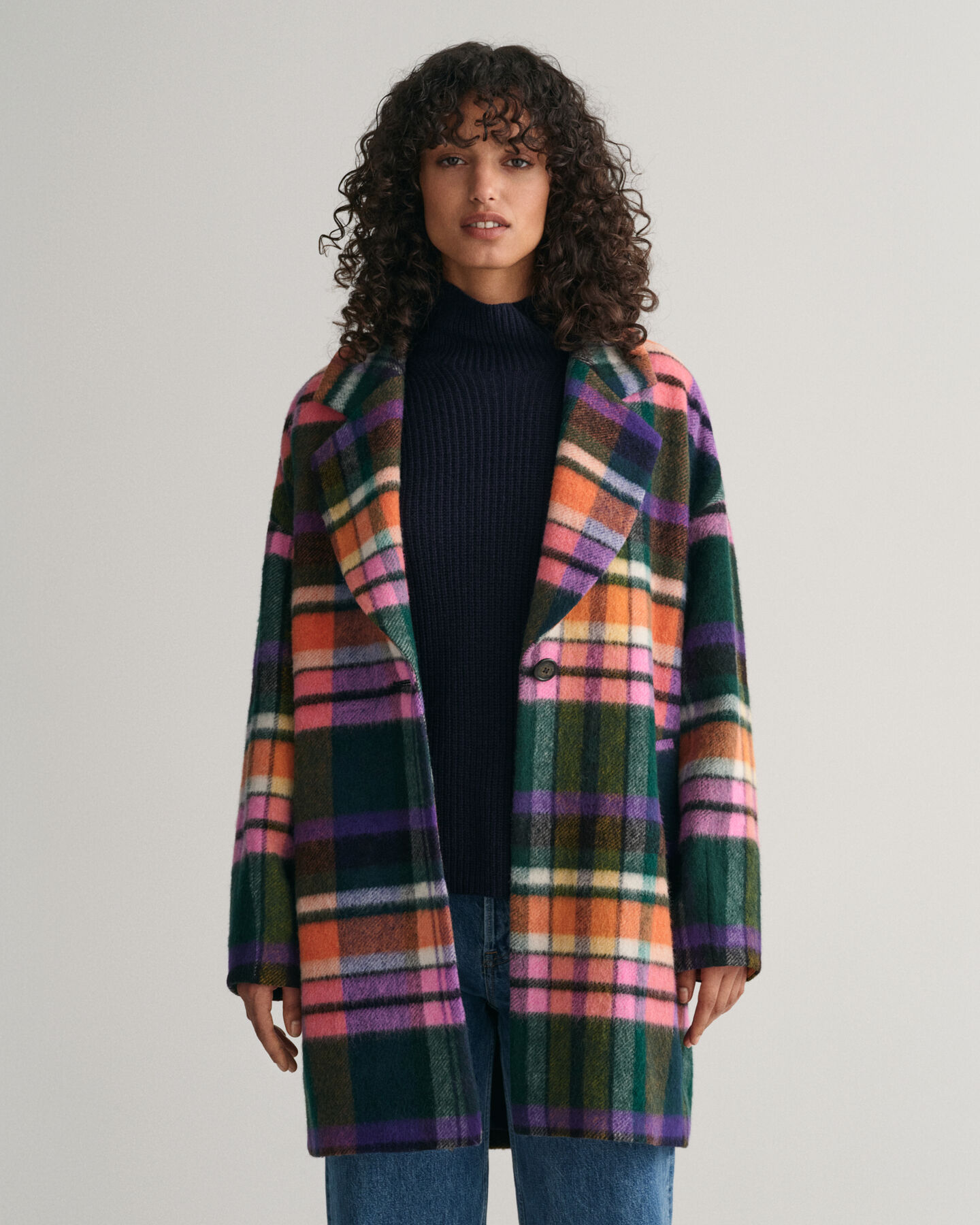 Cocoon Mantel mit Karomuster