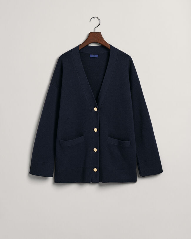 Relaxed Fit V-Neck Strickjacke