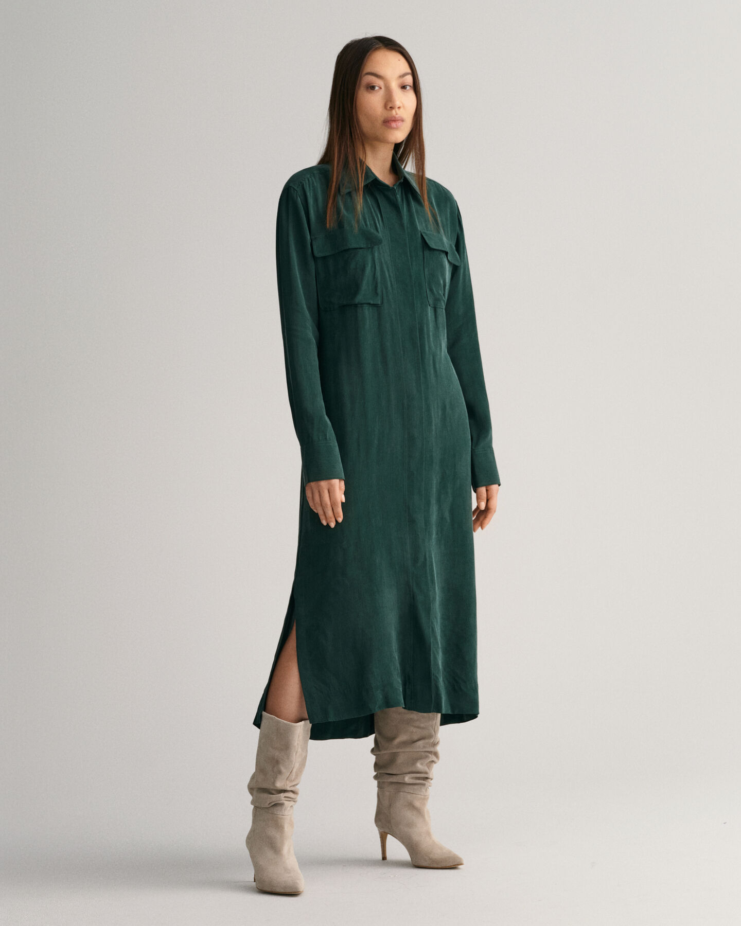 Relaxed Fit Utility Hemdblusenkleid