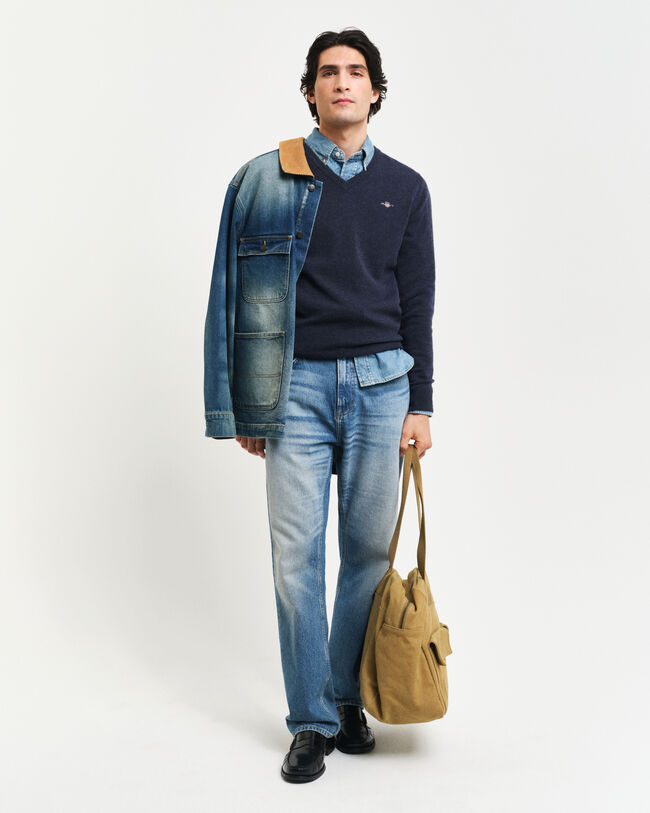 Superfine Lambswool V-Neck Pullover