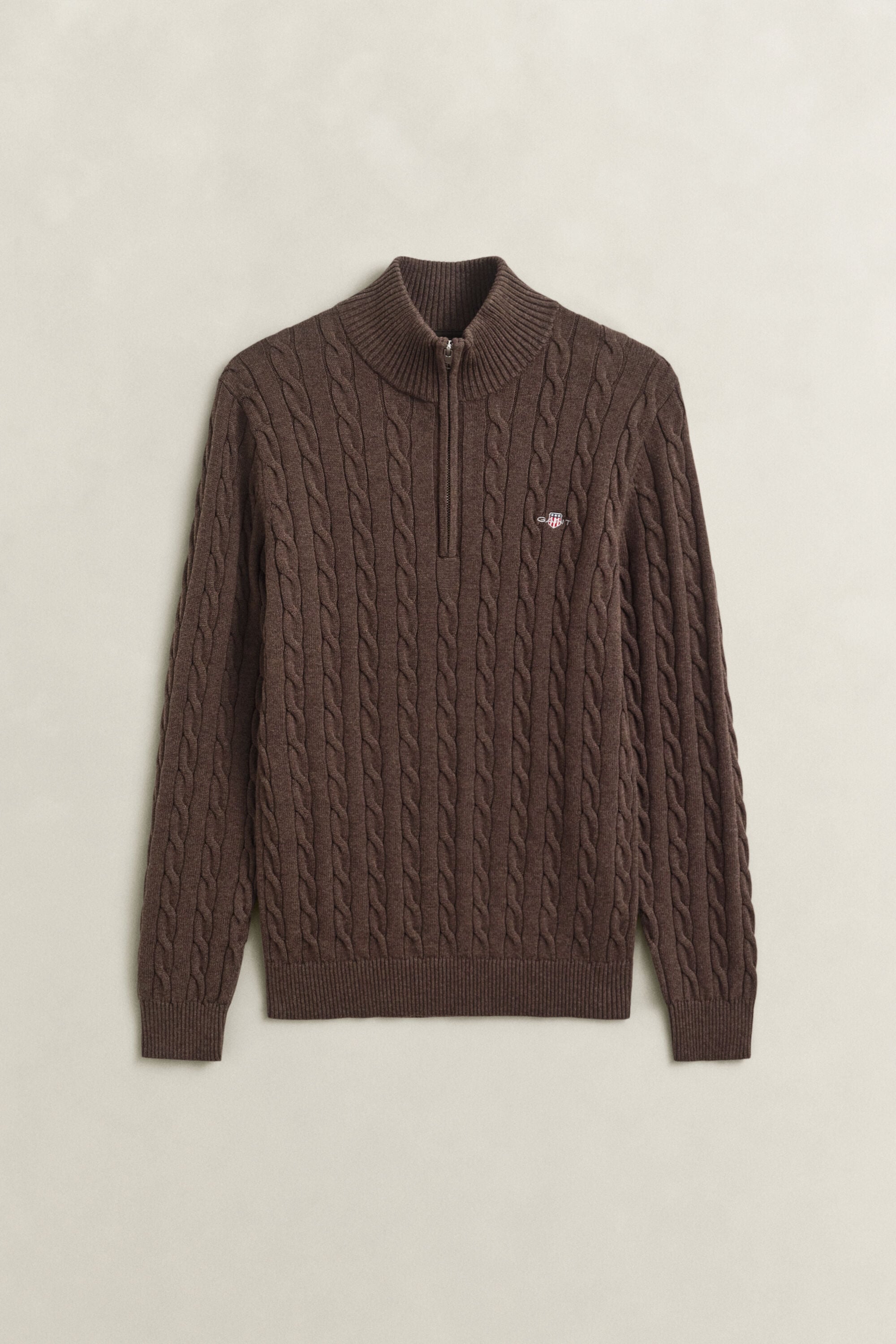 Cotton Cable Knit Half-Zip Sweater