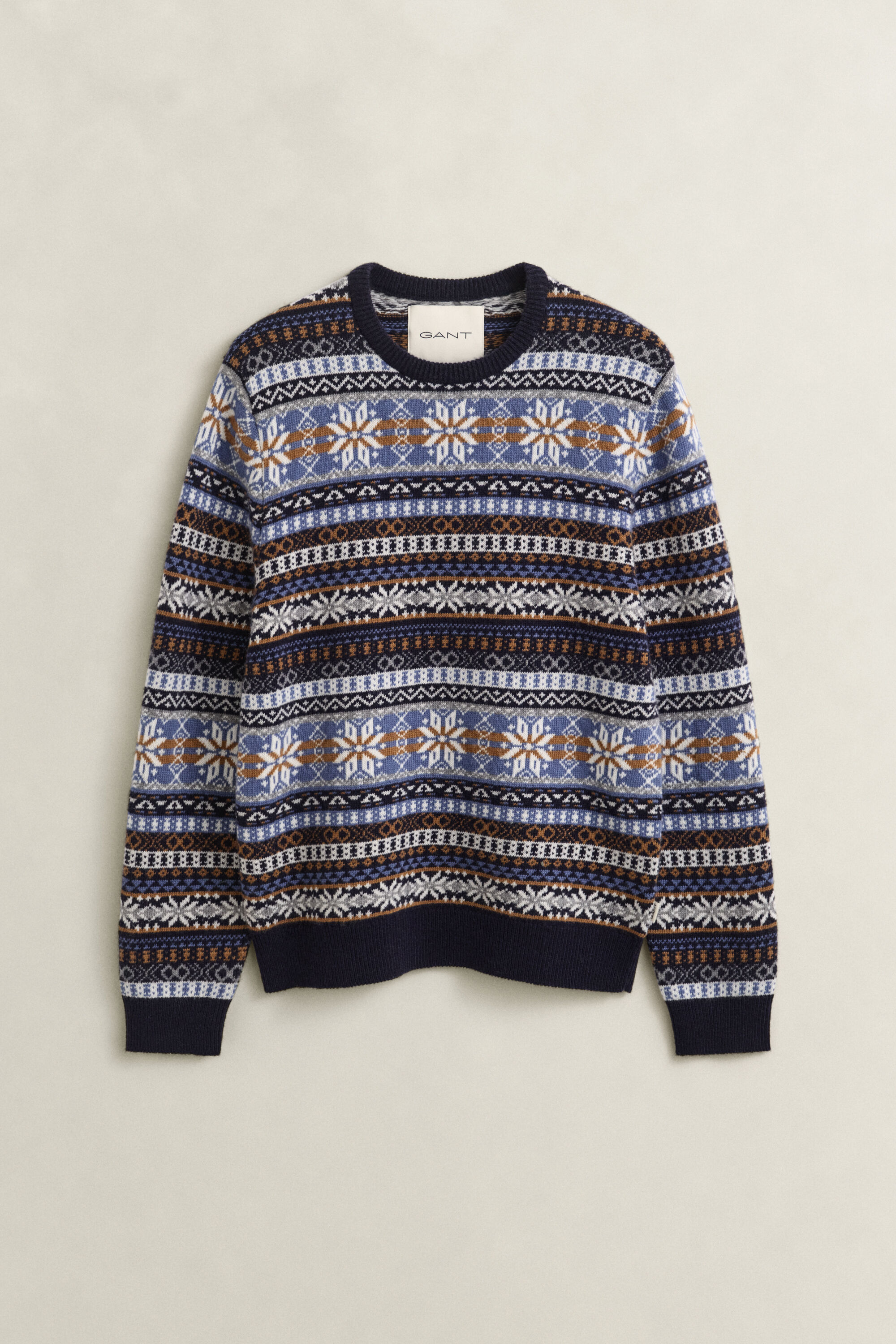 Pull col rond à motif Fair Isle