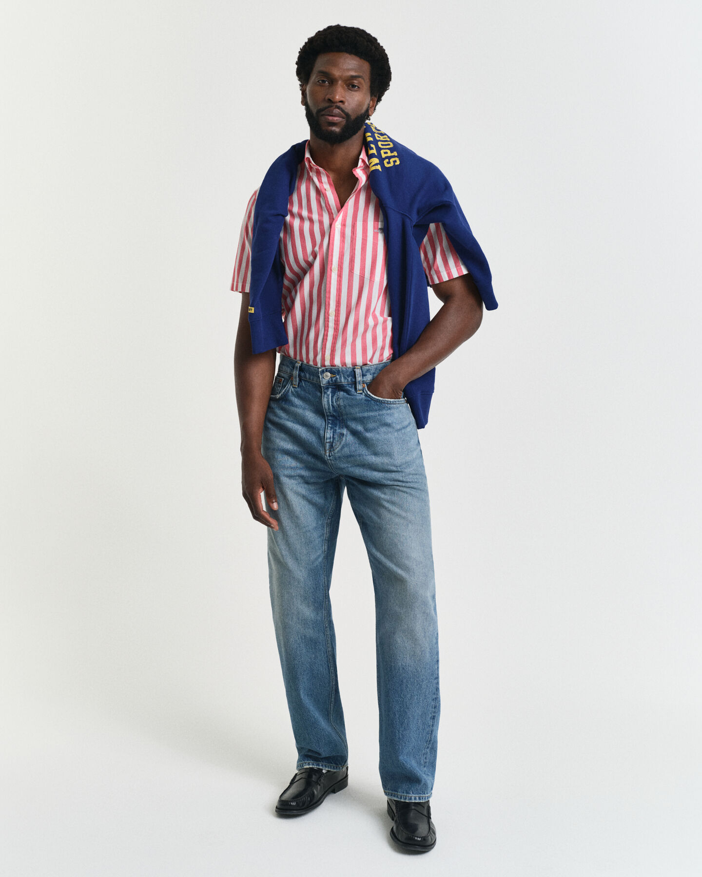 Regular Fit Classic Popeline Kurzarmhemd mit Streifen