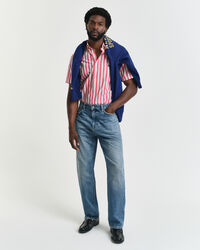 Regular Fit Classic Popeline Kurzarmhemd mit Streifen