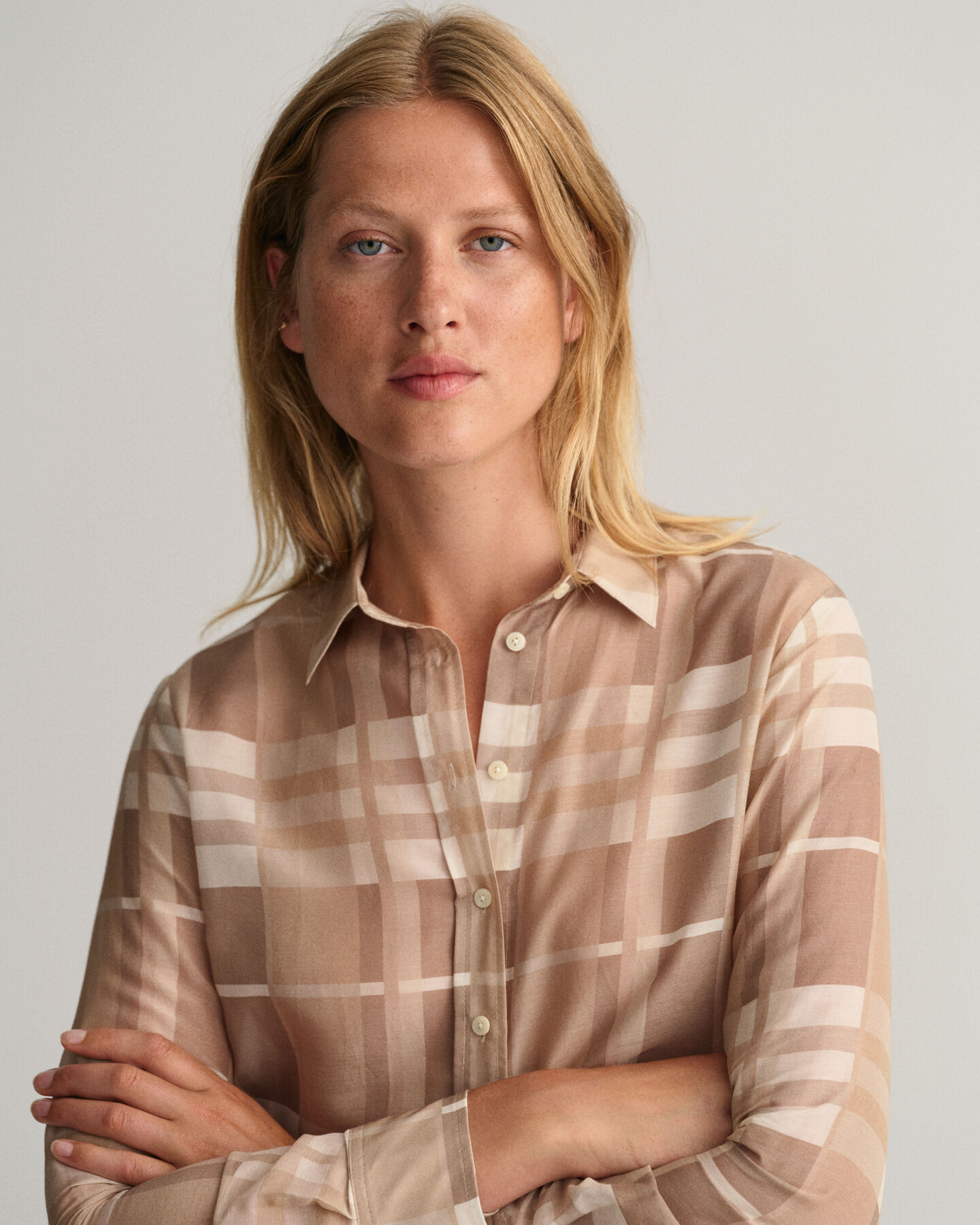 Regular Fit Karobluse aus Baumwolle und Seide