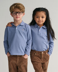 Kids Shield Piqu&eacute; Langarm-Poloshirt