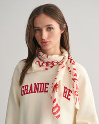 Baumwoll Seiden Tuch mit Text-Print