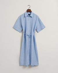 Kurzarm Hemdblusenkleid aus Leinen