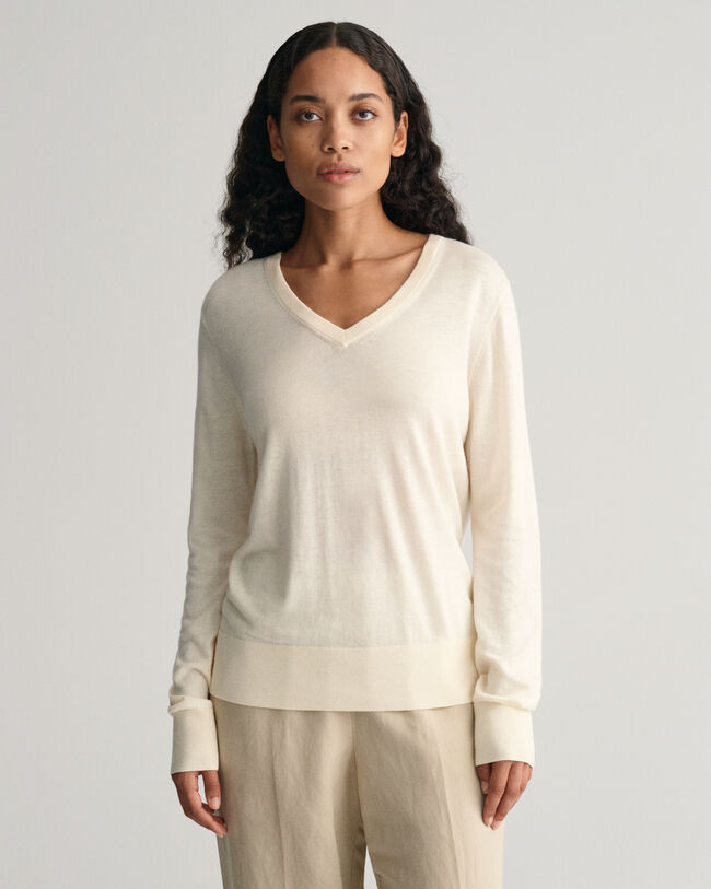 Feinstrick V-Neck Pullover
