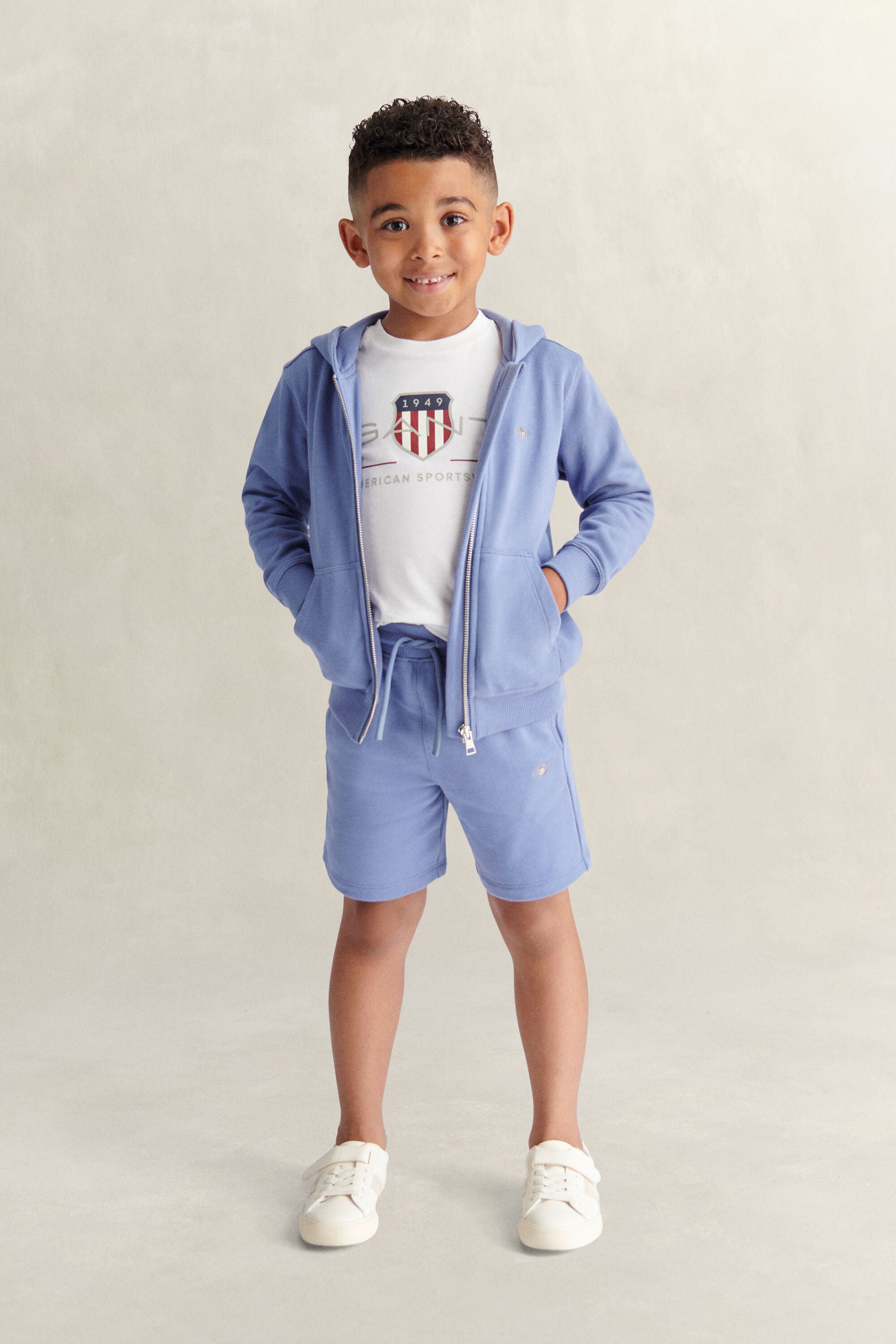 Boys Shield Zip Hoodie, T-Shirt & Sweatpants Set