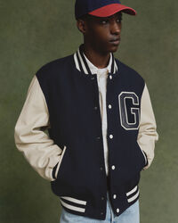 Leather Mix Varsity Jacket