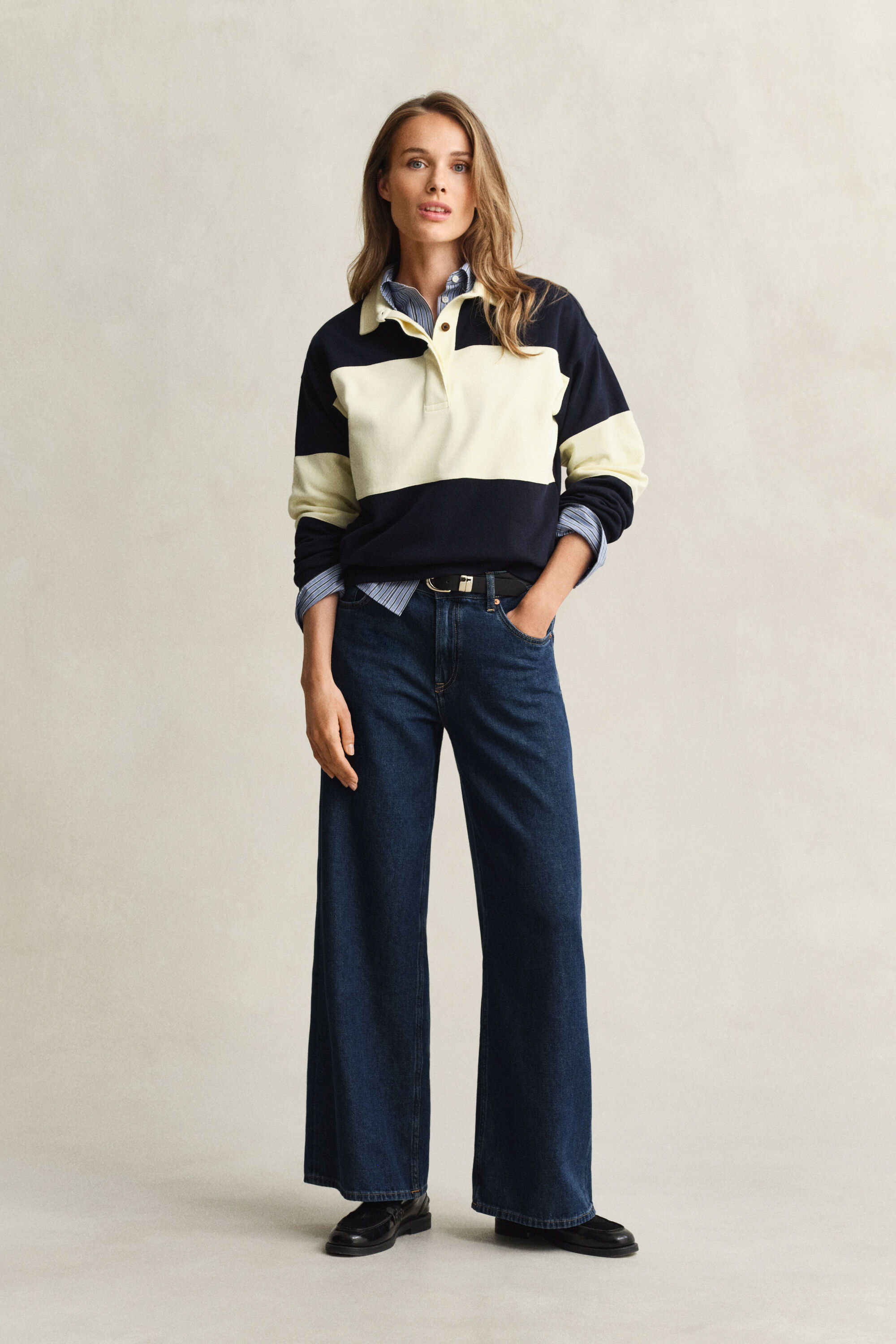 Rugger en piqué texturé à colour-block