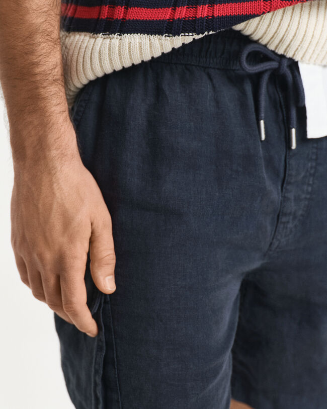 Regular Fit Cargoshorts aus Leinen