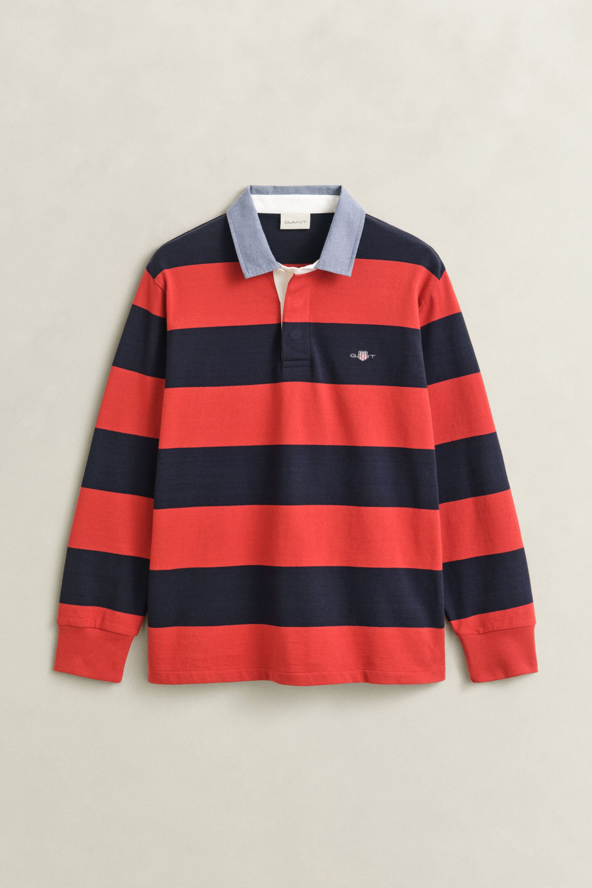 Gestreiftes Heavy Rugger mit Chambray-Kragen