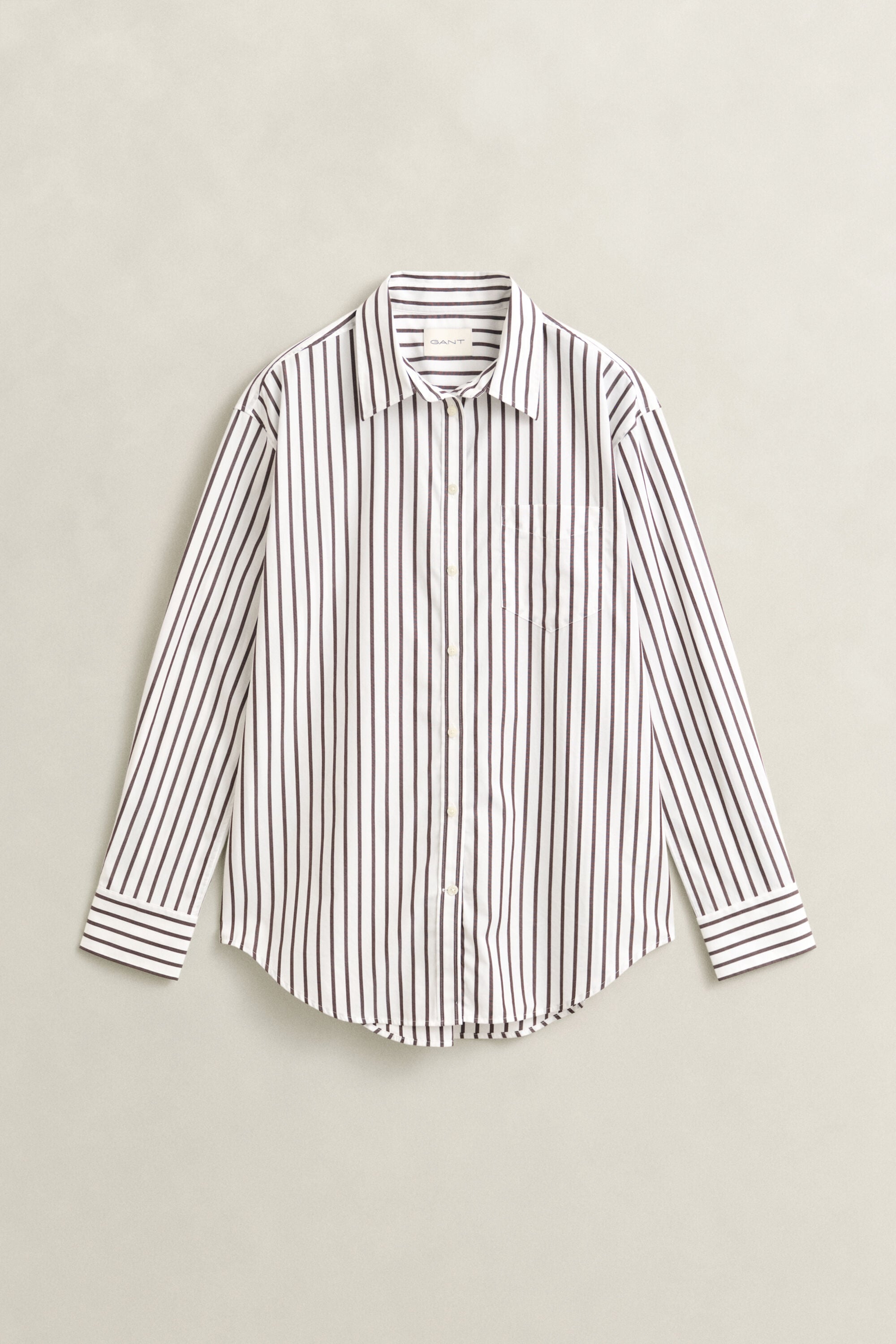 Chemise classique coupe décontractée en popeline à rayures