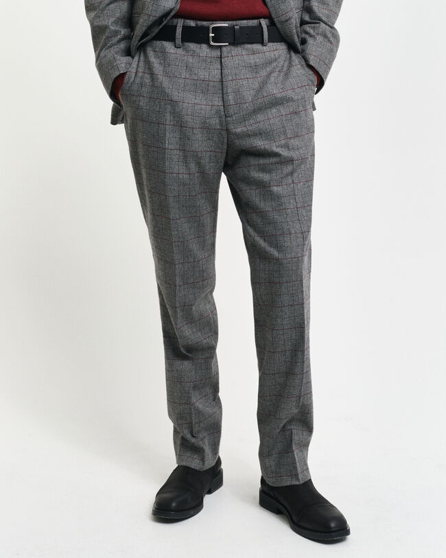 Slim Fit Anzughose mit Karomuster