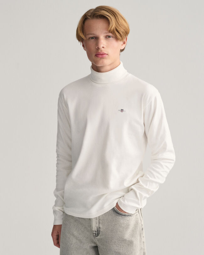 Teens Shield Stehkragen-Langarmshirt