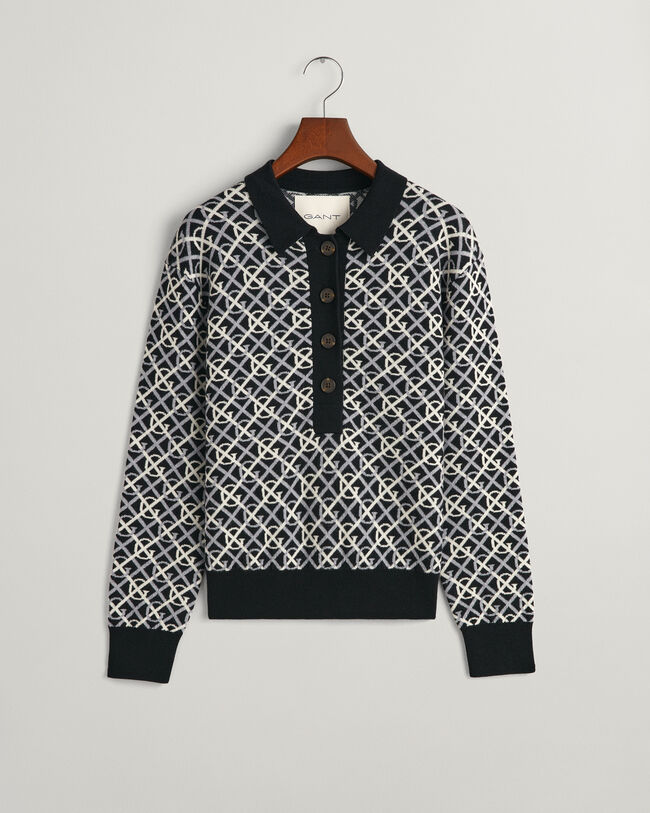 G Patterned Jacquard-Polopullover