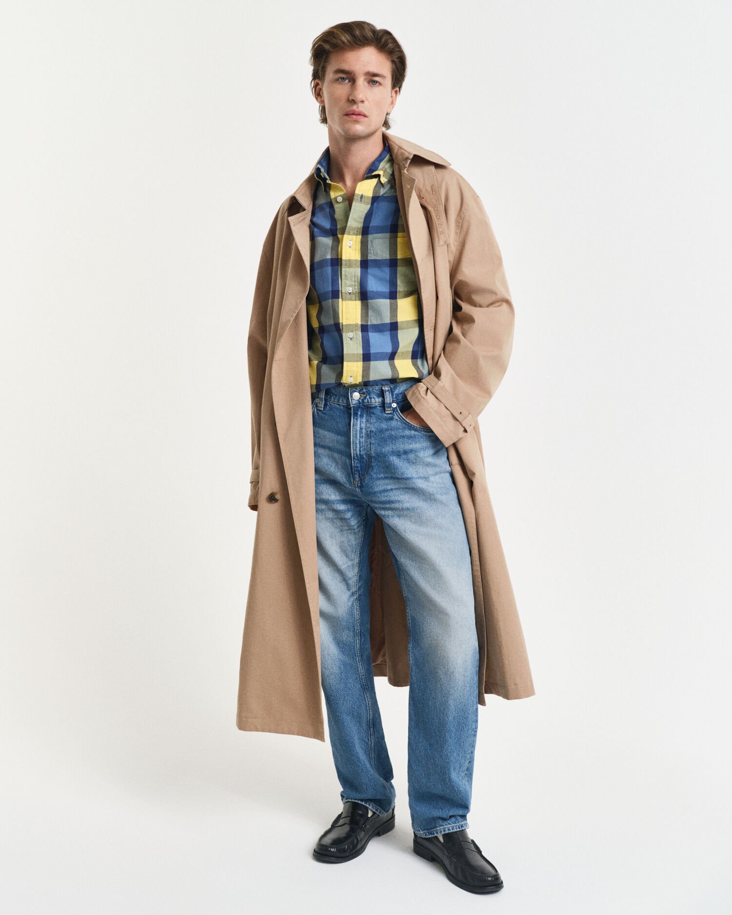 Camicia in twill a quadri relaxed fit