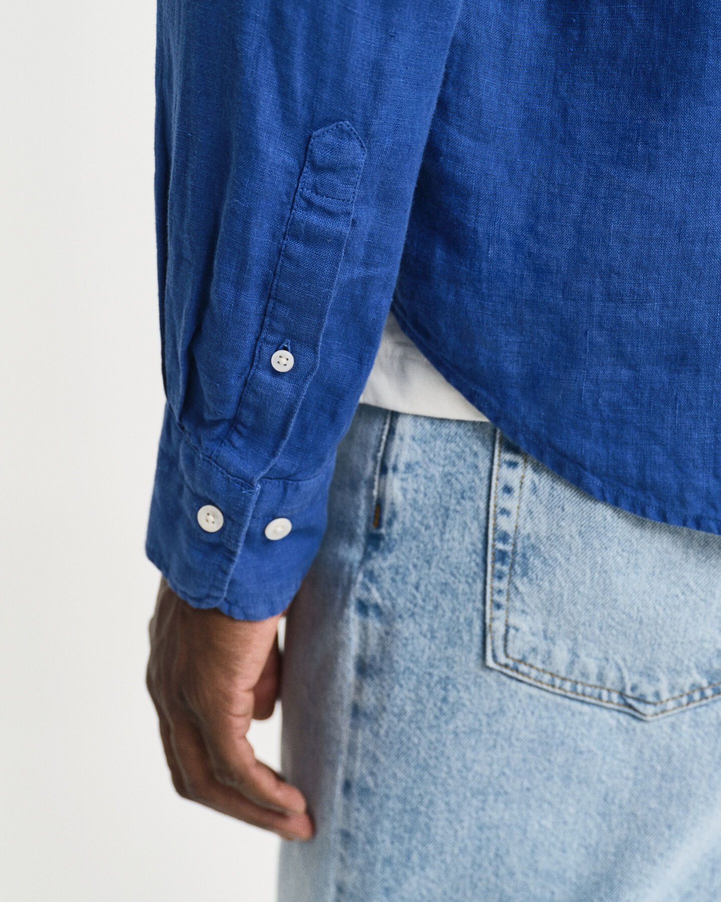 Stückgefärbtes Regular Fit Leinen Hemd