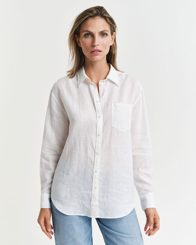 Relaxed Fit Leinen Bluse