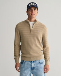 Strukturierter Baumwoll Troyer mit Streifen