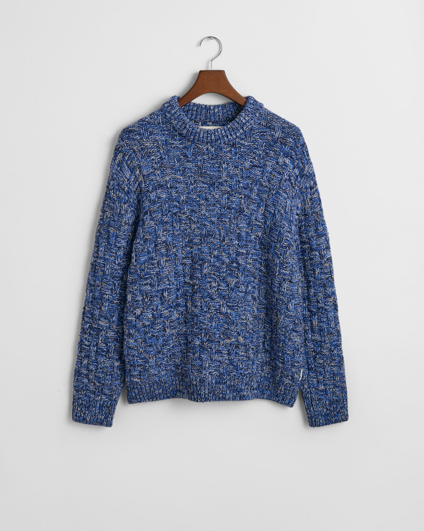 Rundhalspullover aus strukturiertem Wollgemisch