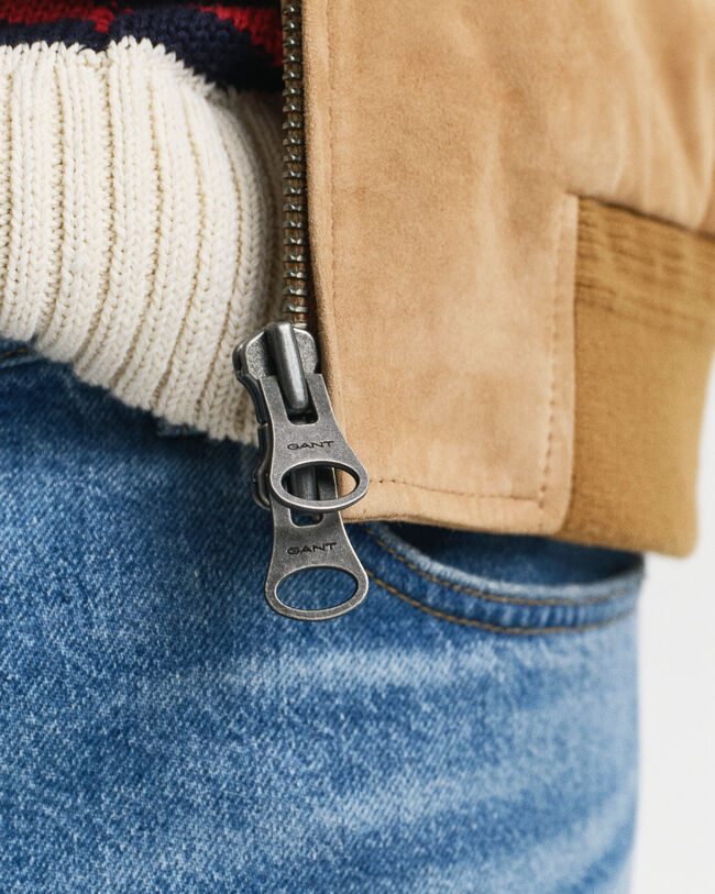 Harrington Jacke aus Veloursleder