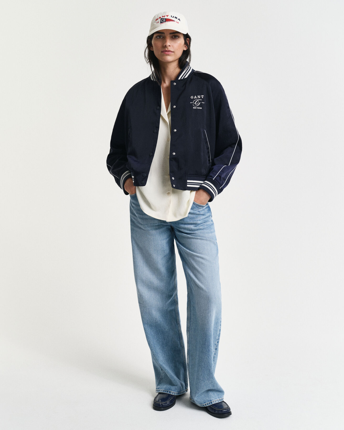 Varsity Jacke aus Satin