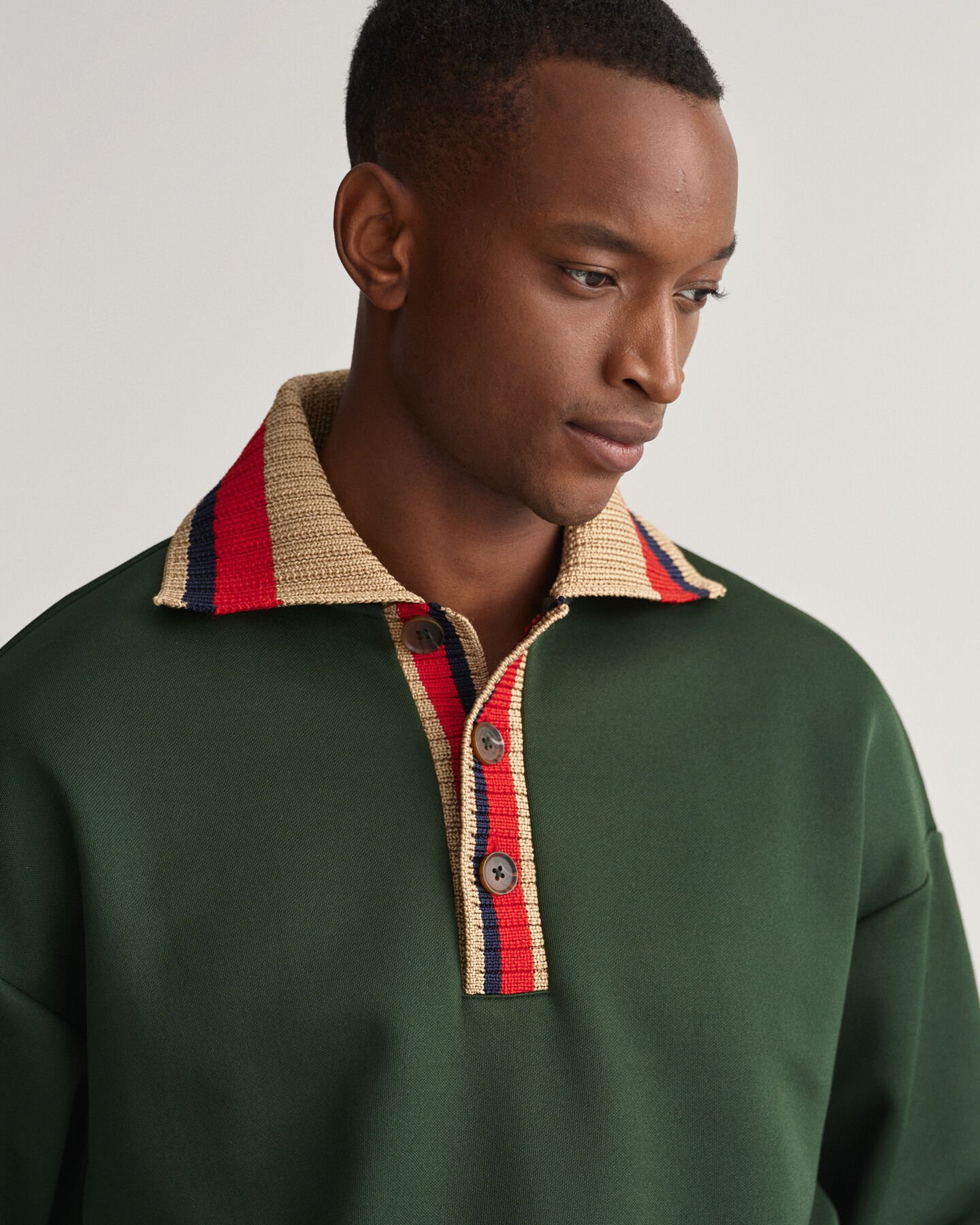 Sweat Rugger mit Strickkragen