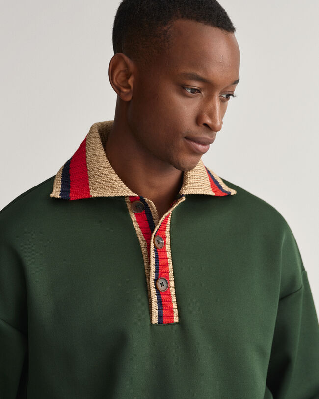 Sweat Rugger mit Strickkragen