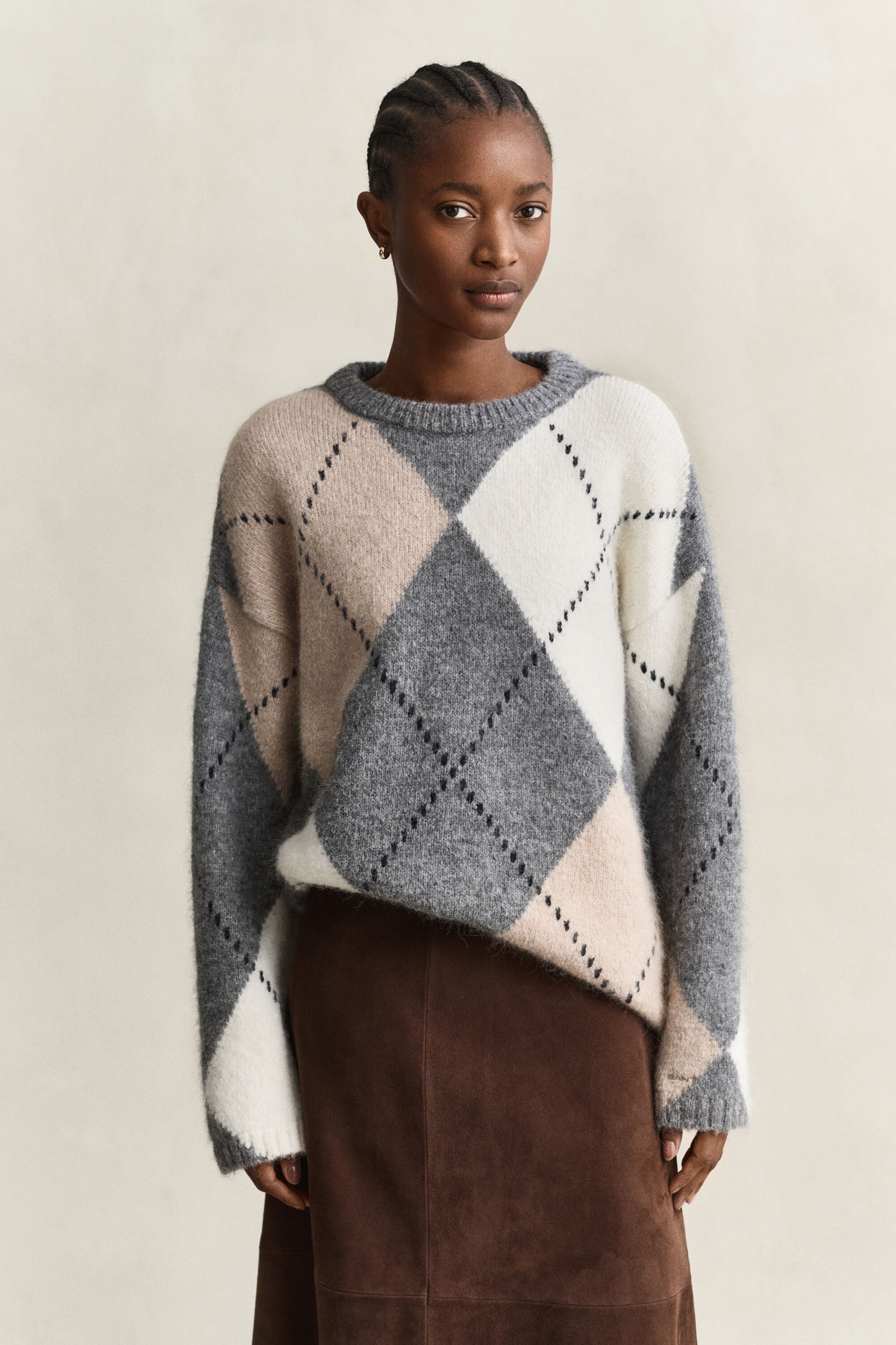 Argyle Pullover aus Alpakawollgemisch