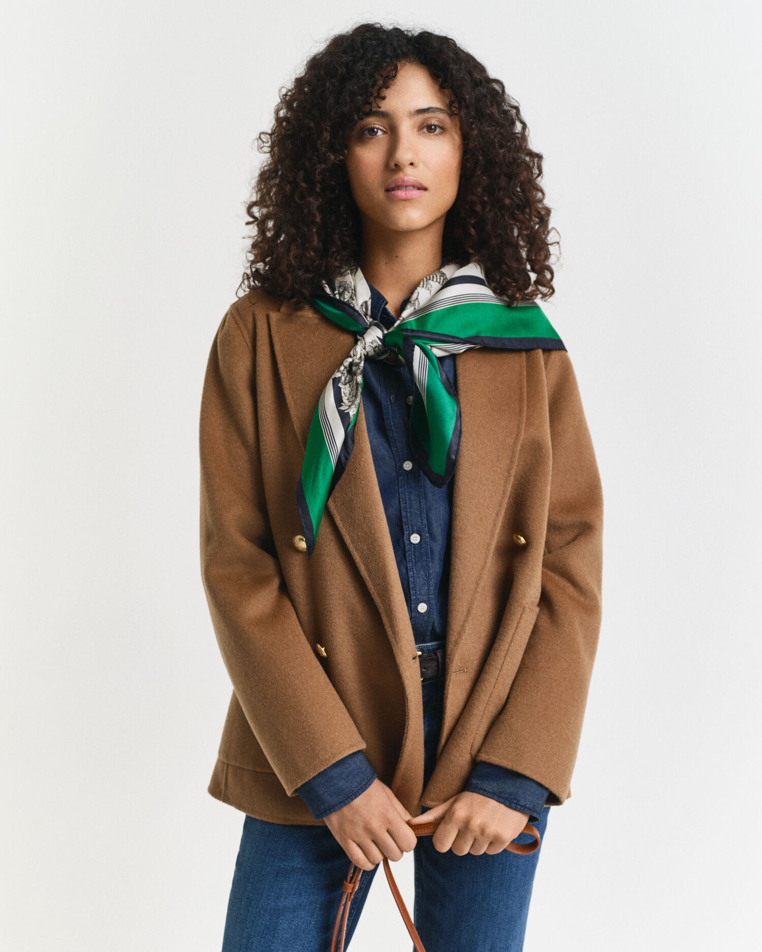 Foulard in seta con stampa di albero