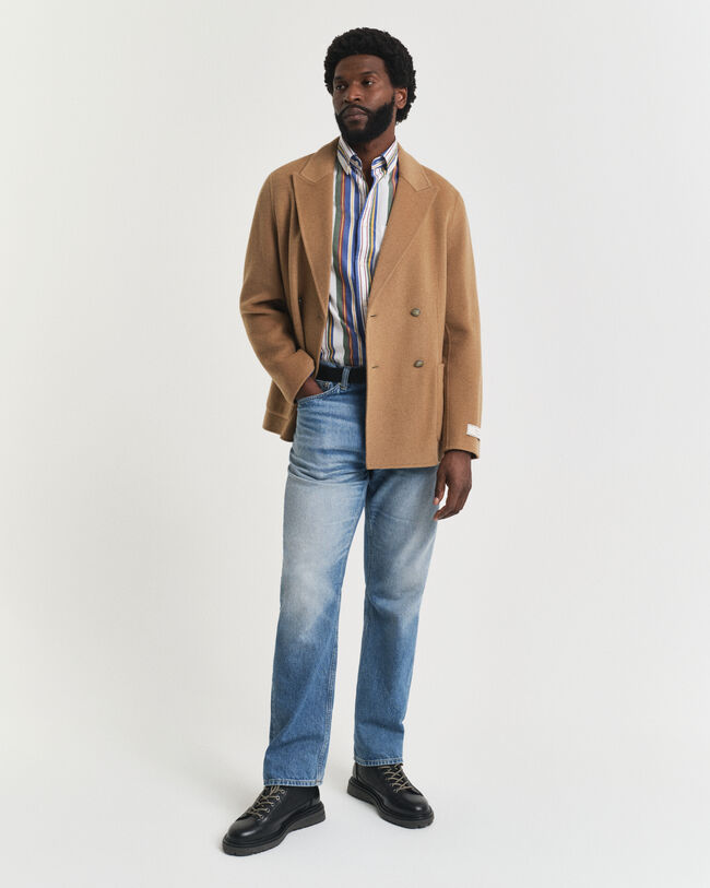 Regular Fit Classic Popeline Hemd mit mehrfarbigen Streifen