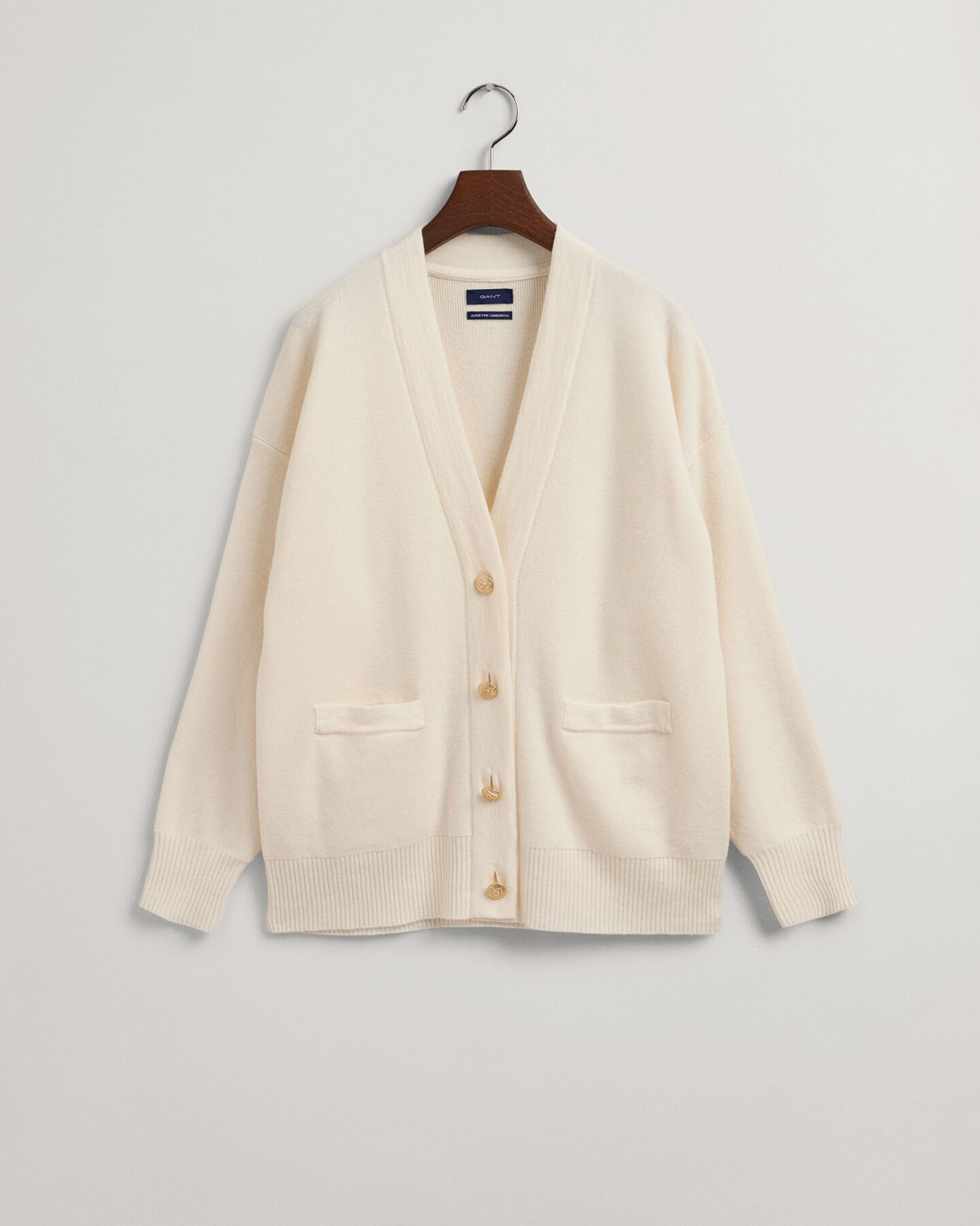 Einfarbiger Oversized Strickjacke