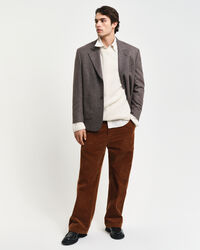 Gerippter Rundhalspullover aus Alpaka-Woll-Gemisch