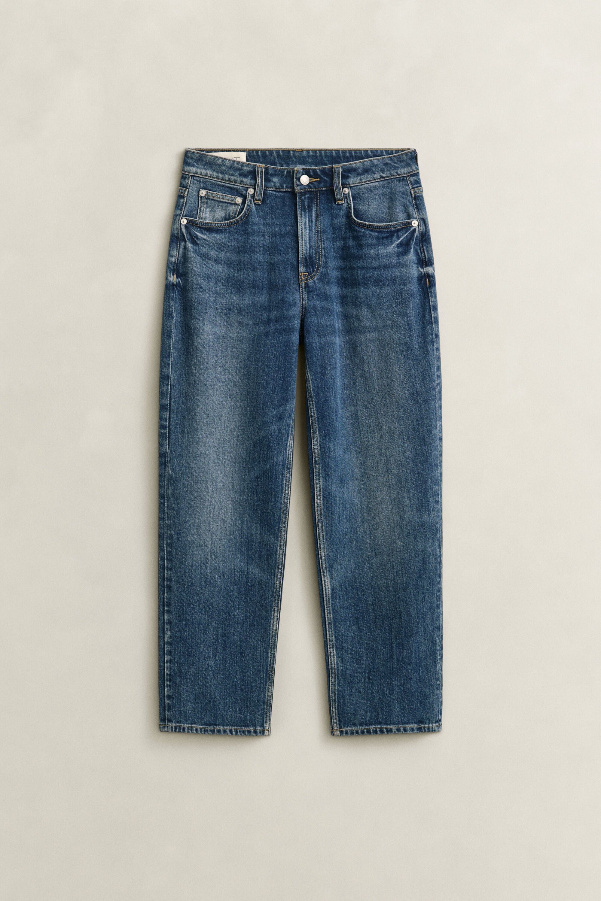 Verkürzte Stretch-Jeans mit geradem Bein