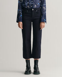 Verkürzte Color Jeans mit weitem Bein