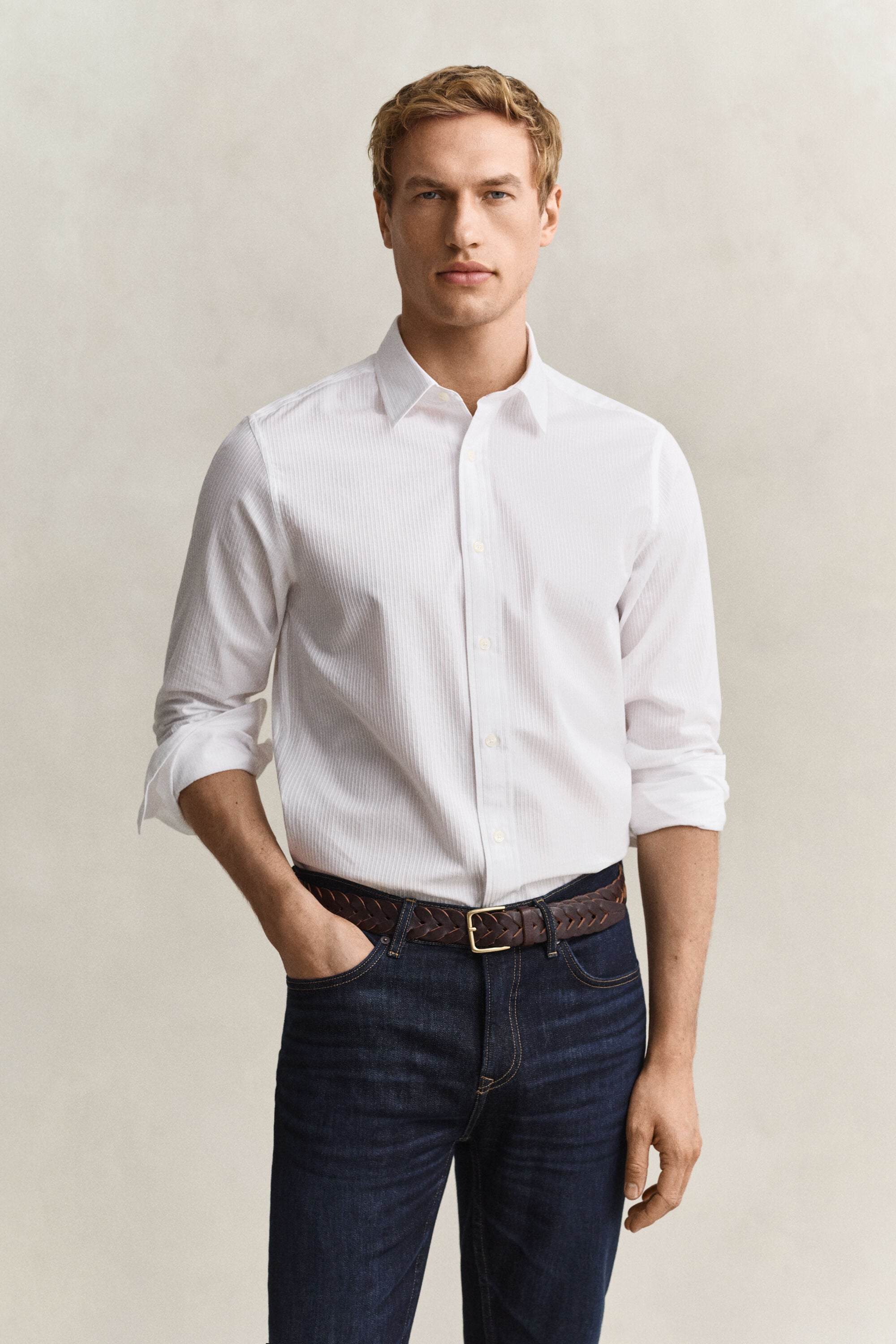 Regular Fit Dobby Striped Shirt